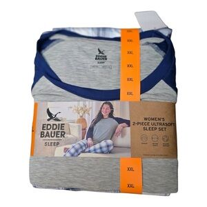 Eddie Bauer Women's blue & grey Sleep Set XXL